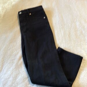 High Rise Straight Ankle Black Jeans